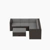 WestinTrends 6 Seater Outdoor Patio Modern Sectional Set with Storage Ottoman, Brown/Gray - 3 of 3