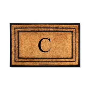 A1HC Natural Coir & Rubber Monogrammed 25"X57" Door Mat, Heavy Duty, Non-Slip Outdoor Entry Doormats - 1 of 4