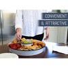 Nat & Jules Wood Partitions Matte White 16 inch Metal Enamel Divided Chip and Dip Tray - 3 of 4