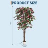 Artificial Azalea Tree,5.3FT Faux Silk Azalea Plant with Pot for Indoor Outdoor Decor for Home Office Garden - 4 of 4