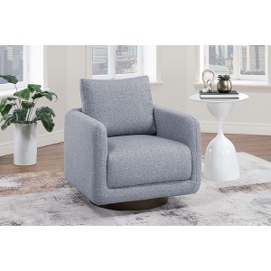 PAGED Modern Boucle Accent Chair Swivel Reading Chair Upholstered Living Room Chair with Wooden Base for Reading Room, Bedroom - 1 of 4