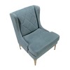 Chenille Fabric Upholstery Plywood Metal Wingback Modern Luxury Accent Chair with Diamond-Stitched Back, Reversible Seat and Gold Finish Legs - 4 of 4