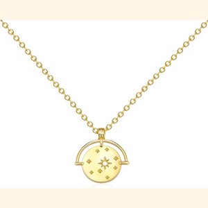 Paperclip Link Necklace for Women, 14K Gold Plated Dainty Chain Jewelry - 1 of 4