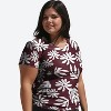 Calypsa Women's Plus Size V-Neck Short Sleeve Rashguard UPF 50+ Adele Swim Top - 2 of 2