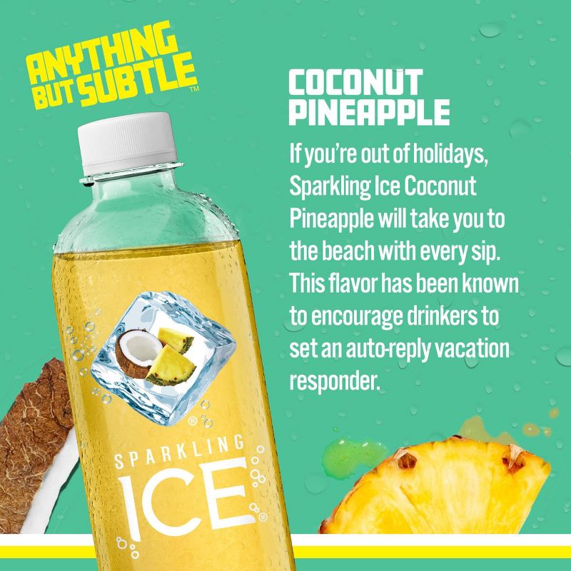 Sparkling Ice Coconut Pineapple - 17 fl oz Bottle, 3 of 9