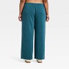 Women's Airy Sleek Ribbed Wide Leg Sweatpants - All In Motion™ Blue - 2 of 4