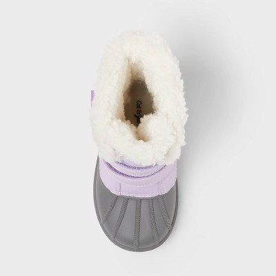Cat &amp; Jack Toddler Denver Waterproof Faux Fur Winter Boots - Purple
