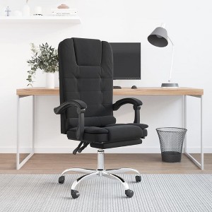 vidaXL Massage Reclining Office Chair Black Velvet - 1 of 4