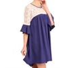 Women's Lace and Keyhole Bell Sleeve Dress - umgee - 2 of 3