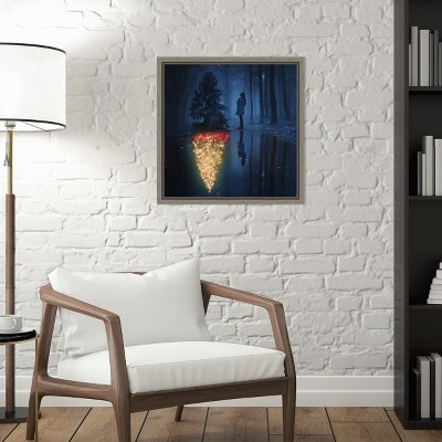 Hope of Christmas Framed Canvas Print with Greywash Frame