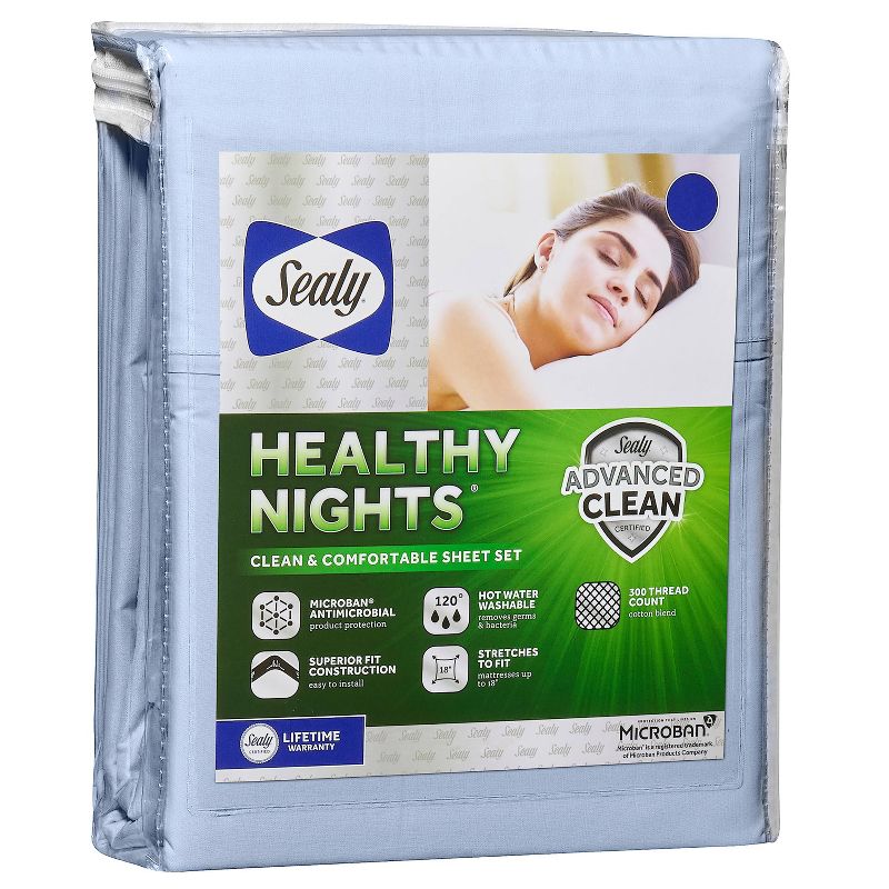 Sealy 300 Thread Count Healthy Nights Sheet Set, 1 of 12