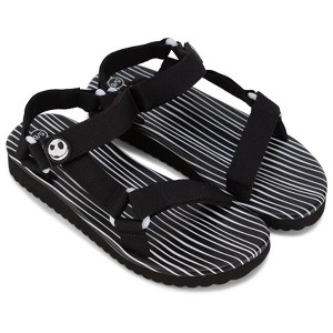 Ladies Nightmare Before Christmas Sandals - Ladies Classic Jack Skellington Double Strap Sandals - Disney Slip On Slides Shoes - 1 of 4