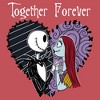 Women's The Nightmare Before Christmas Halloween Jack Skellington Sally Together Forever Racerback Tank Top - 2 of 4