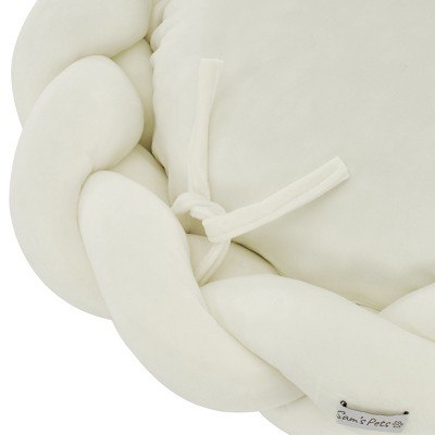 Ivy 20'' White Cotton Braided Bolster Dog Bed