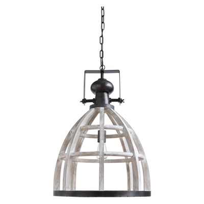  Wood Metal Pendant Lamp 28"H - 3R Studios 