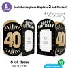 Big Dot of Happiness 40th Birthday Photo Holder Centerpieces, 4x6 Picture Display Box, Black & Gold Table Decoration for Adult Birthday Decor, 8 Count - 3 of 4
