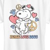 Women's - Peanuts - Snoopy Peace Love Dogs Short Sleeve Graphic T-Shirt - 2 of 4