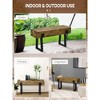 48"Garden Bench with Metal Legs, Rustic Wood Effect Concrete Entryway Bench, End of Bed Bench - 4 of 4