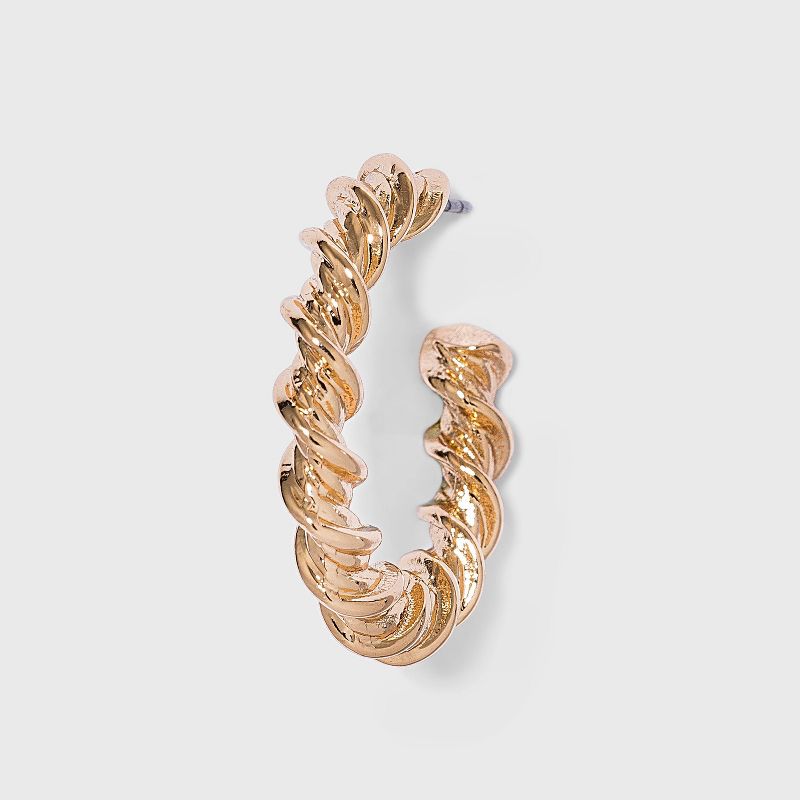 Gold Twisted Hoop Earrings - A New Day&#8482; Gold, 4 of 5