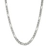 Black Bow Jewelry Mens 6.5mm Sterling Silver Solid Figaro Anchor Chain Necklace - 3 of 4