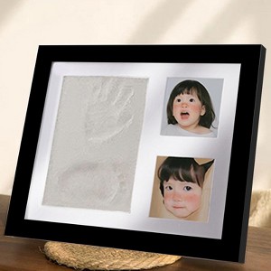 Hansilk Baby Footprint Kit & Keepsake | Baby Handprint Kit | Baby Hand and Footprint Kit for Infant Gift, New Mom Gift (Black) - 1 of 4
