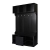 FURNIinspire Hall Trees Hall Tree Clothes Rack With 6 Hooks, Coat Hanger, Shoe Storage, Entryway Bench For Living Room, Black, 17.3"*57"*85" - 4 of 4