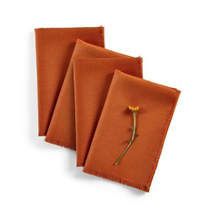 Solino Home Linen Fringe Dinner Napkins - 1 of 4