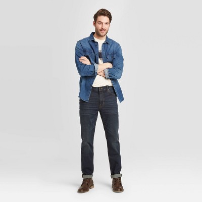 Men's Skinny Fit Jeans - Goodfellow & Co™ Dark Blue Denim 42x30 : Target
