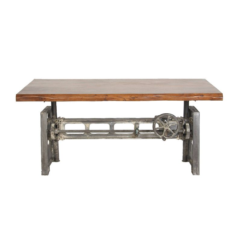 Industrial Wood and Metal Dining Table Brown - Olivia &#38; May, 4 of 8