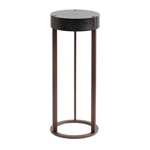 Kate and Laurel Rovin Drink Table Wood and Metal, 9x9x22, Black - 1 of 4