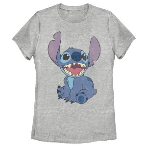 Women's Lilo & Stitch Sitting Happily T-Shirt - 1 of 4