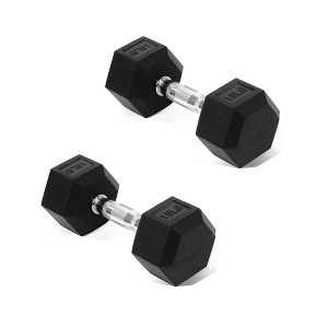 Gulches Hexagonal Rubber Dumbbells with Non-Slip Grip, Durable Space-Saving for Home Gym Strength Training - 1 of 4
