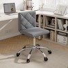 VECELO PU Leather Armless Office Chair, Adjustable Height & 360° Rolling Swivel for Home or Office - 2 of 4