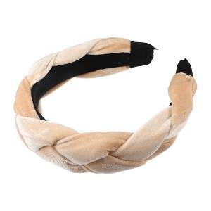 Unique Bargains Women's Thick Braided Velvet Headband Hairband Accessories 1.2 Inch Wide 1 Pc - 1 of 4