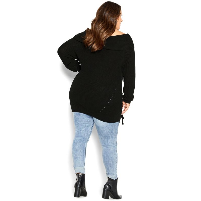 Women's Plus Size Intertwine Sweater - black | CITY-CHIC, 4 of 7