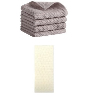REGALWOVEN 5 Pack Soft Absorbent Waffle Cotton Bathroom Hand Towel Set 13" x 30" - 1 of 4