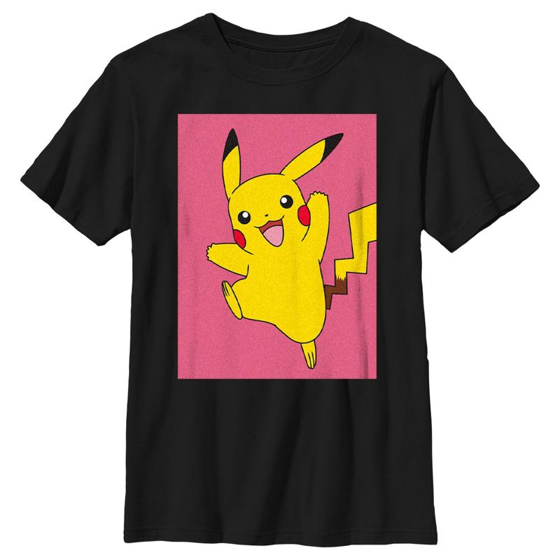 Boy's Pokemon Pikachu Happy Jump T-Shirt, 1 of 6