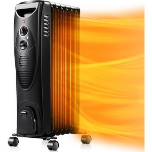 ZAFRO Oil Filled Radiator Heater, 1500W Portable Electric Oil-Filled Radiant Heatings, Space Heater with Tip-Over & Overheat Protection(Black) - 1 of 4