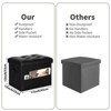 Aoibox Foldable Leather Storage Ottoman Footstool with Thick Foam Seat, Multi-Purpose Bench for Living Room, Bedroom, Office, Black - 3 of 4