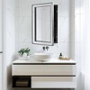 Head West 16"x26" Stylish Brushed Black Sleek Metro Beaded Medicine Cabinet with Mirror - 2 of 4