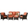 Ovios Orlando 5pc Gray Wicker Outdoor Patio Furniture Conversation Sofa Set with Cushions - 3 of 4