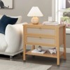 GustoWave Rattan Night Stand Set of 2,with 2 Rattan Drawers,Large Bedside Table Side Table with Open Storage Shelf, Farmhouse Nightstand - 2 of 4
