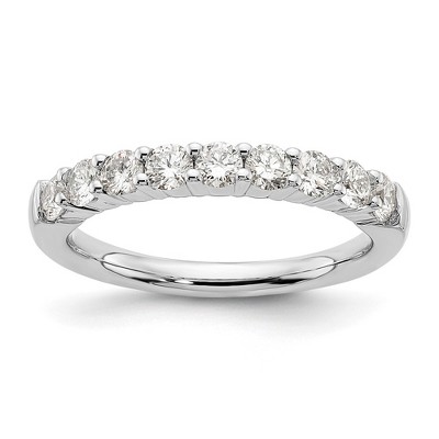 Black Bow Jewelry 14K White Gold 1/5 to 3/4 Ctw Lab Created Diamond 9-Stone Tapered Band
