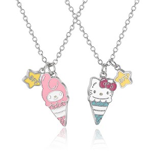 Hello Kitty Best Friends Ice Cream Cone Necklace Set for Kids - Fun & Stylish Jewelry Gift - 1 of 4