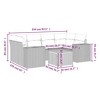 vidaXL Patio Sofa Set with Cushions Outdoor Furniture 7 Piece Poly Rattan - Beige and Cream - 3 of 4
