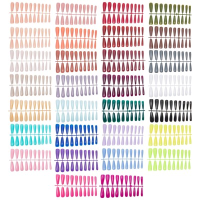 Glamlily Long Full Coverage Coffin Shaped Press On Nails, 30 Glossy Colors, 600 Pieces