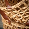 Sullivans 16.5", 14.5" & 13" Open Weave Handled Baskets Set of 3, Natural - 2 of 4