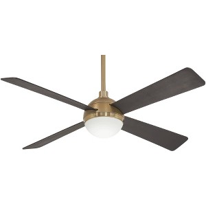 54" Minka Aire Modern Indoor Ceiling Fan with LED Light Remote Control Brushed Brass Carbon Wood for Living Room Kitchen Bedroom - 1 of 4