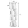 Rotating Bookshelf, 4-Tier Corner Spinning Bookcase - Lazy Storage Rack for Kids & Adults, White Wood Organizer - 3 of 4