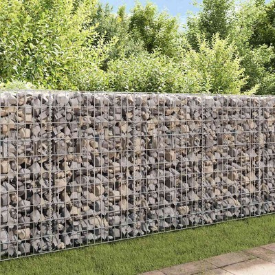 vidaXL Gabion Wall Galvanized Steel 177.2"x11.8"x39.4"